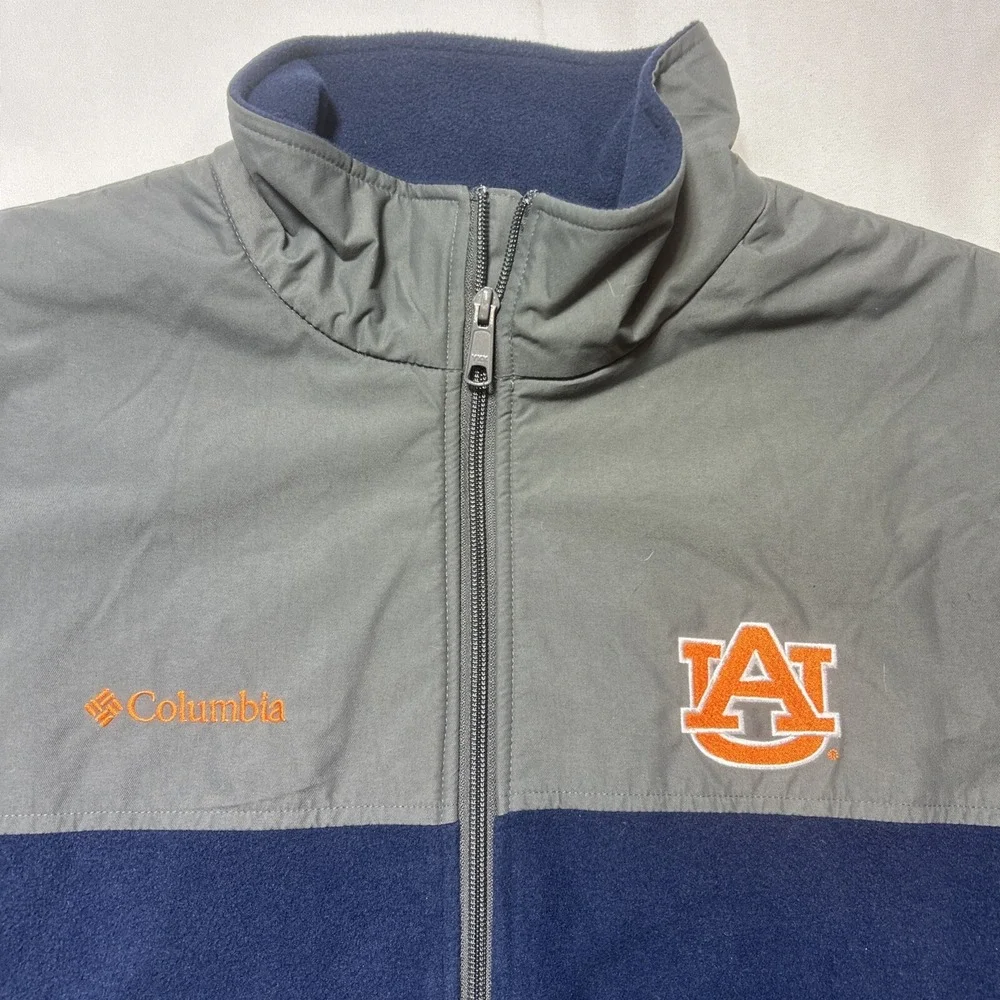 Columbia Auburn University Tigers Jacket Men's XL Blue Full Zip Fleece Excellent